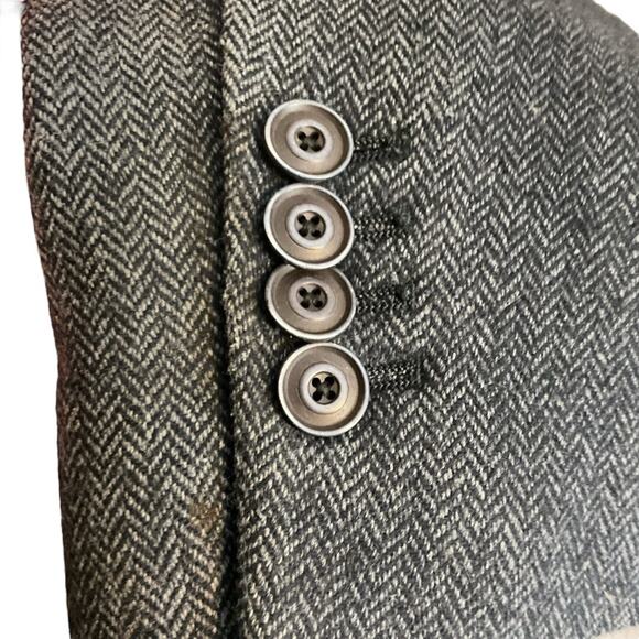 MESSAGERIE Italy Men Blazer US 38 EU 50Grey Herringbone Lana Wool-Read - Picture 9 of 16
